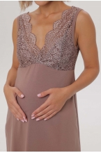 1-НМП 09002 Сорочка для беременных и кормящих коричневый 