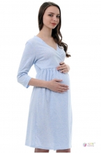 1-НМК 12801 Халат для беременных и кормящих мам голубой