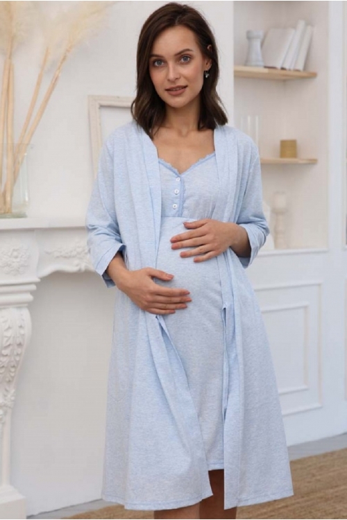 1-НМК 13920 Комплект для беременных и кормящих голубой меланж