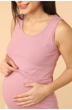 1-НМП 32928 Пижама женская для беременных и кормления розовый/белый