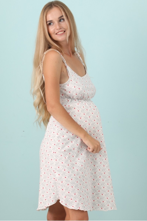 П47504 Сорочка женская для беременных и кормящих белый/розовый/черный