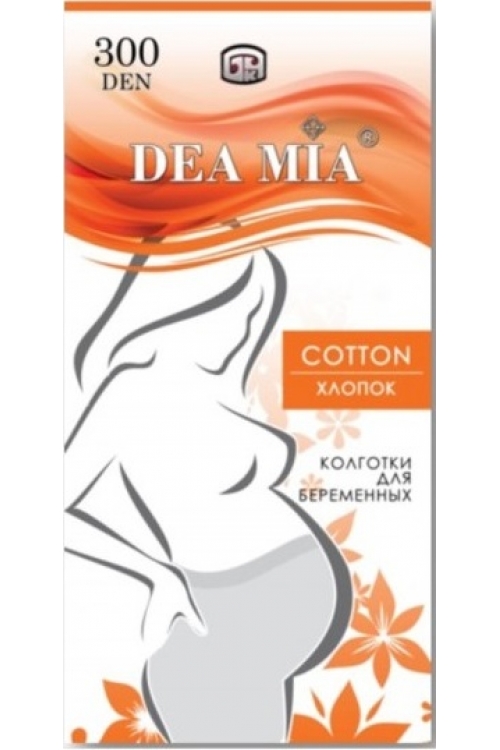 Тёплые хлопковые колготки для беременных Cotton 300 Dea Mia 300 den черный