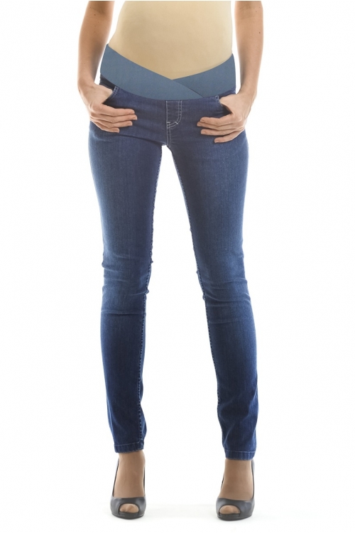 2502.1064 Брюки джинсовые зауженного силуэта с круговым эластичным поясом