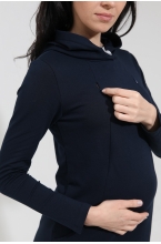 1-235505Е Платье женское для беременных и кормящих темно-синий