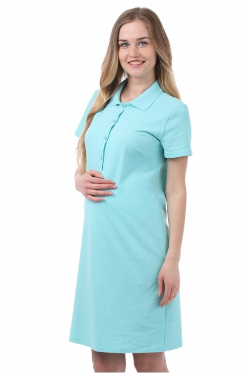 3-27504А Платье поло для беременных и кормящих светло-зеленый