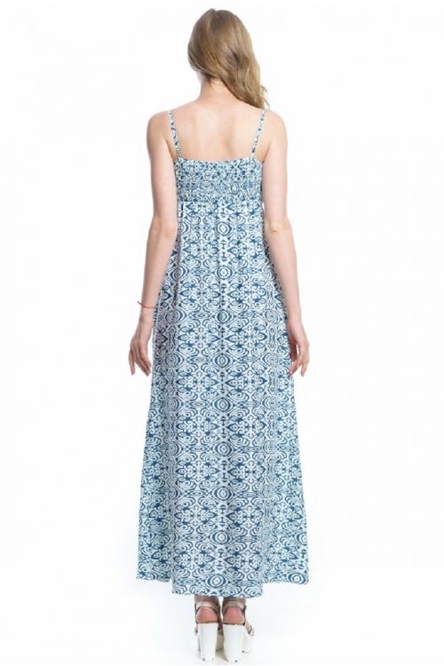4109.4428 Платье Х-образного силуэта абстракция молочно-синий