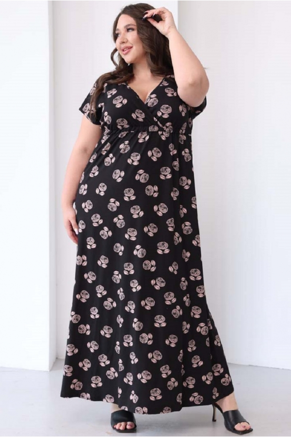 3-ВР 60909Б Платье для беременных и кормящих черный/пудровый