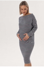 2-НМ 66904 Платье для беременных серый меланж/синий 